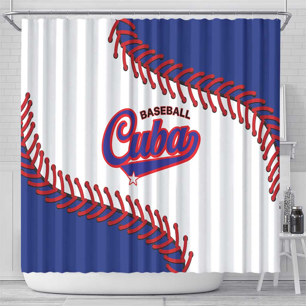 Custom Baseball Cuba 2025 Shower Curtain Cuba Powerhouse of Baseball LT01