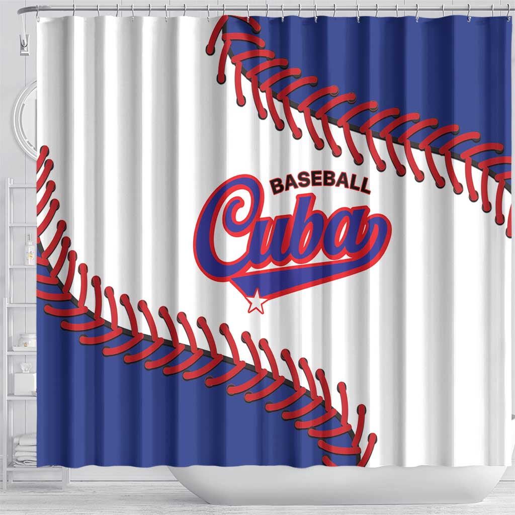 Custom Baseball Cuba 2025 Shower Curtain Cuba Powerhouse of Baseball LT01