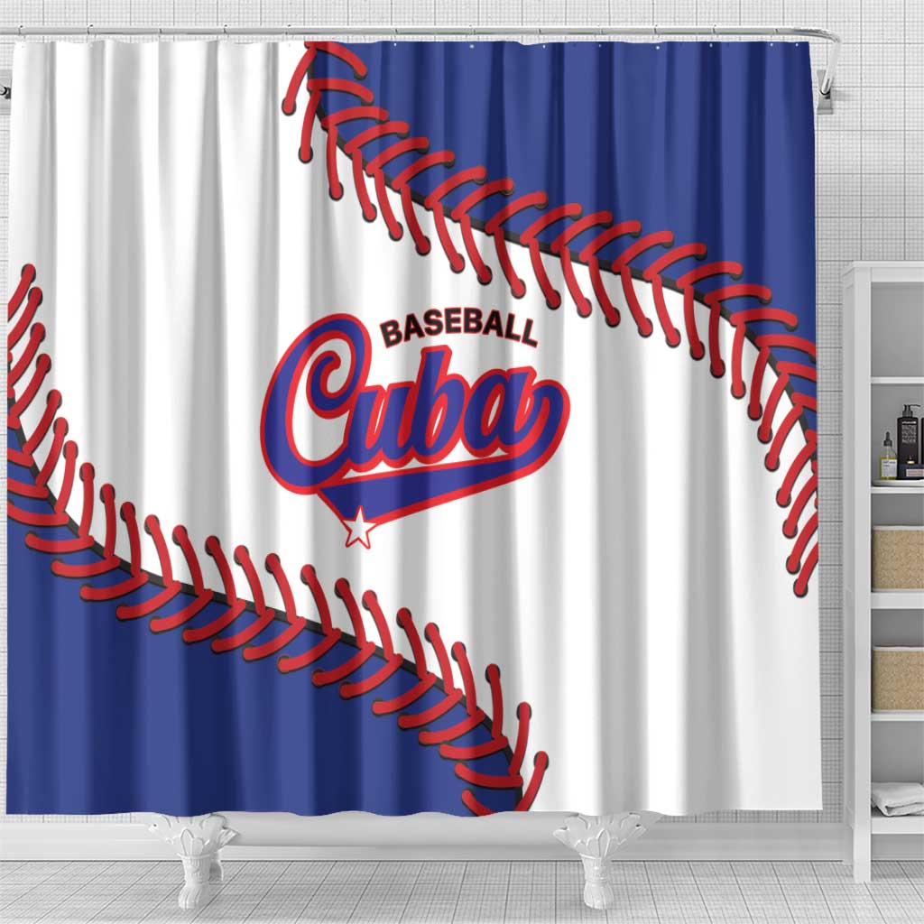 Custom Baseball Cuba 2025 Shower Curtain Cuba Powerhouse of Baseball LT01