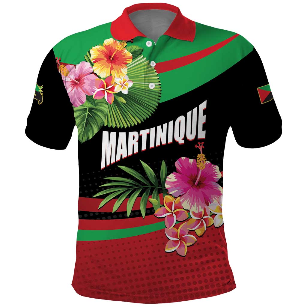 Personalized Martinique Tropical Flower Polo Shirt Matinik Beautiful Island LT01