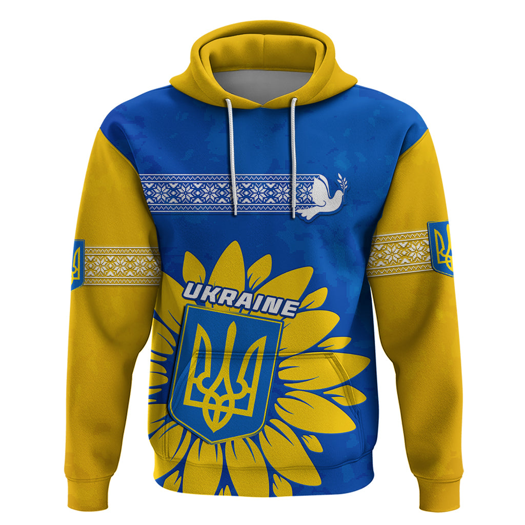 Ukraine Hoodie Ukrainian Coat Of Arms With Sunflower LT01