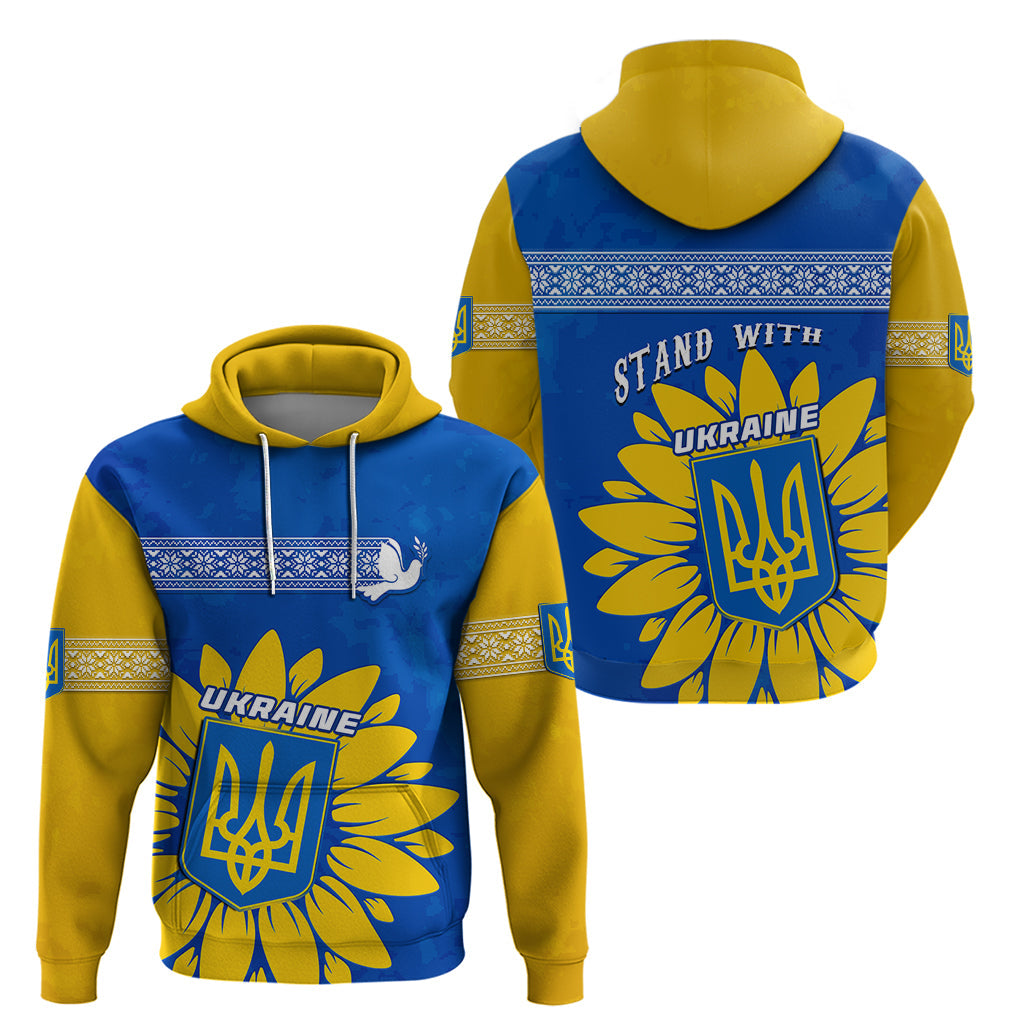 Ukraine Hoodie Ukrainian Coat Of Arms With Sunflower LT01