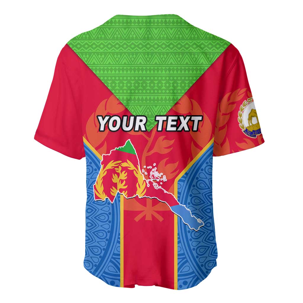 Custom Eritrea Baseball Jersey with Eritrean Emblem Flag and African Pattern Design LT01