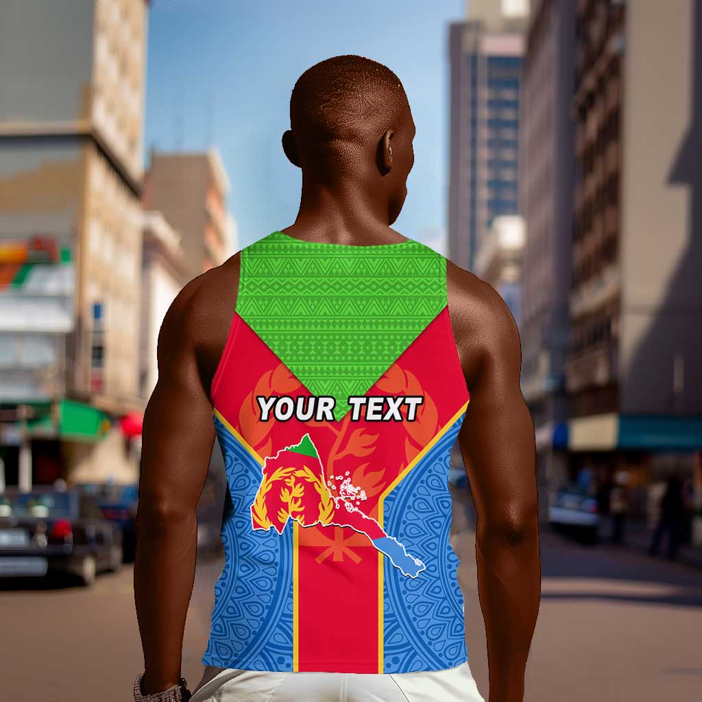 Custom Eritrea Men Tank Top with Eritrean Emblem Flag and African Pattern Design LT01