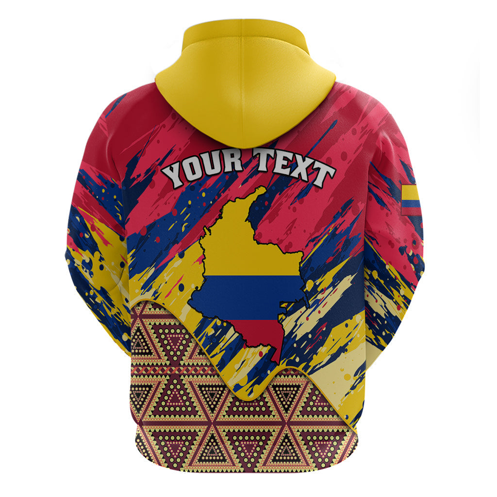 Personalised Colombia Hoodie Colombian Tribal Seamless Patterns LT01