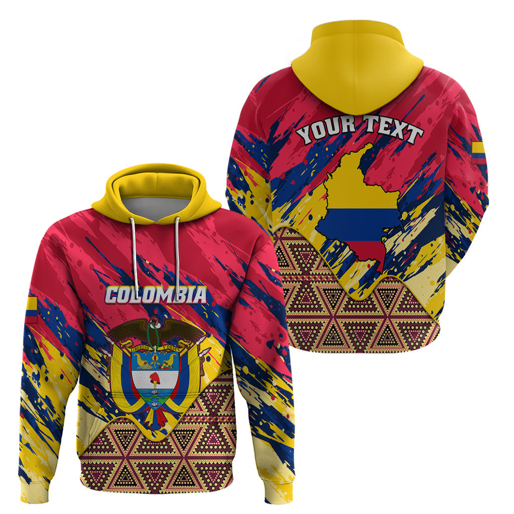 Personalised Colombia Hoodie Colombian Tribal Seamless Patterns LT01