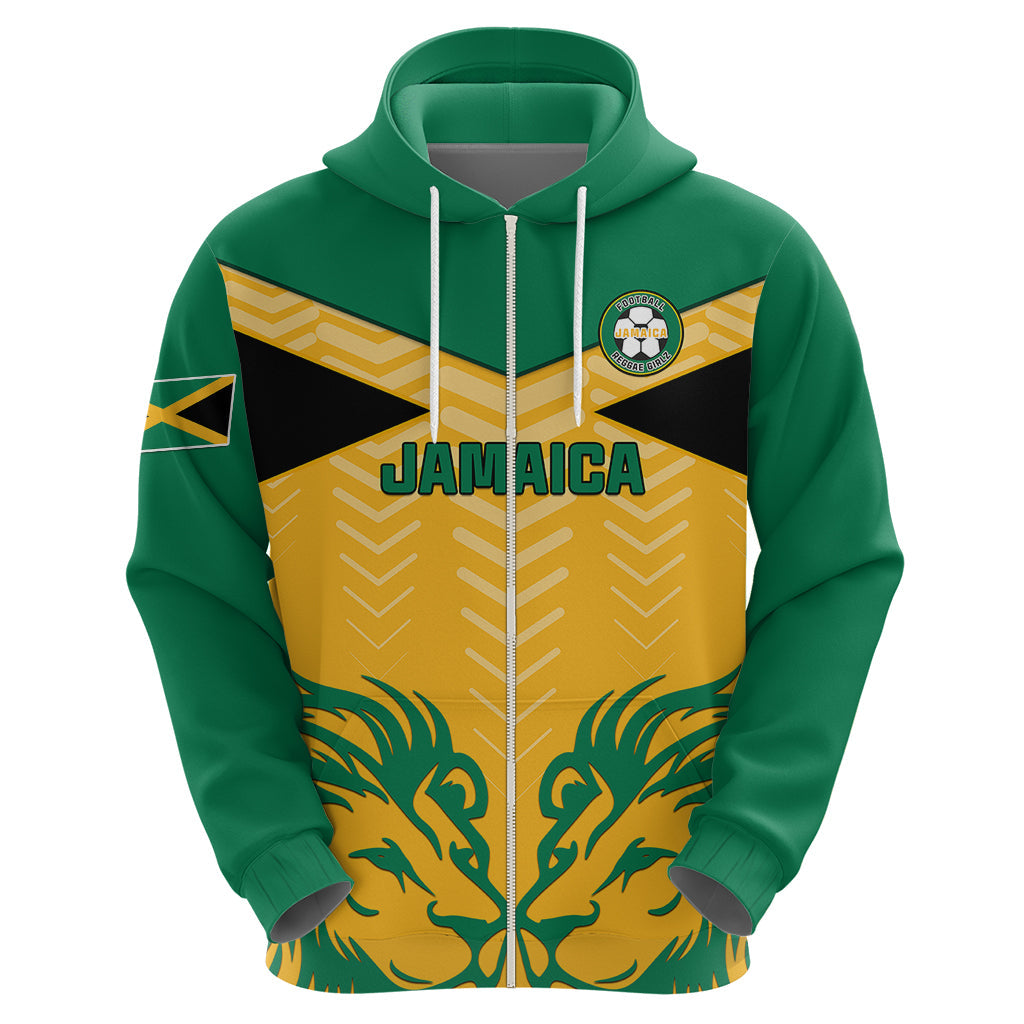 Personalised Jamaica Football Hoodie Reggae Girlz Lion Sporty Style LT01