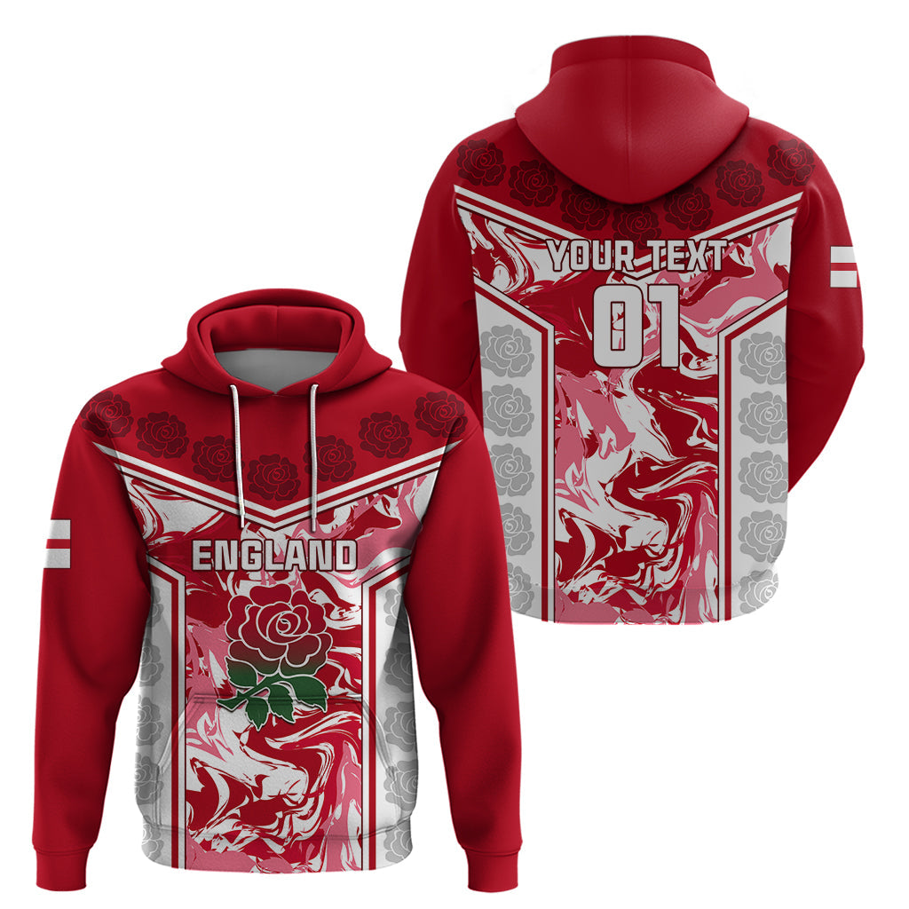 Custom England Rugby Hoodie The Red Rose Come On 2023 World Cup LT01