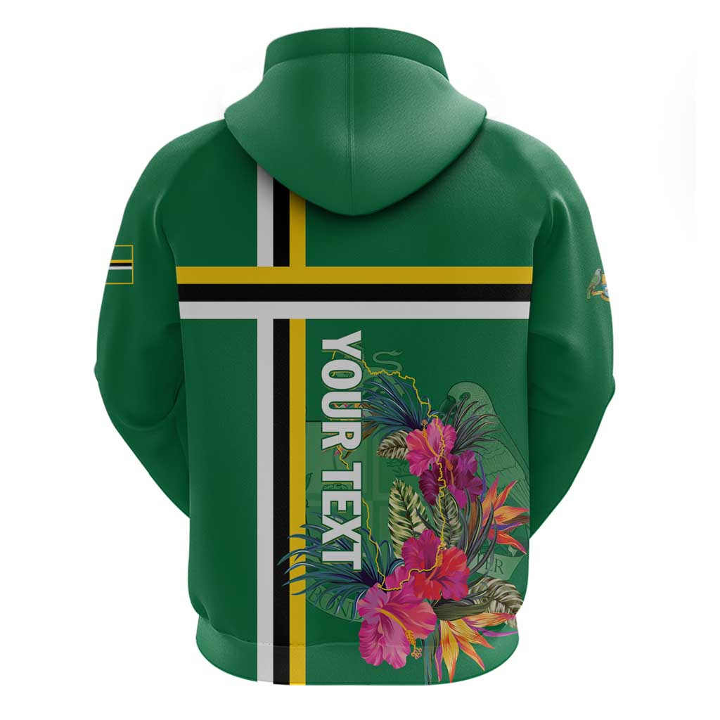 Personalized Dominica Hoodie Waitukubuli Tropical Flower LT01