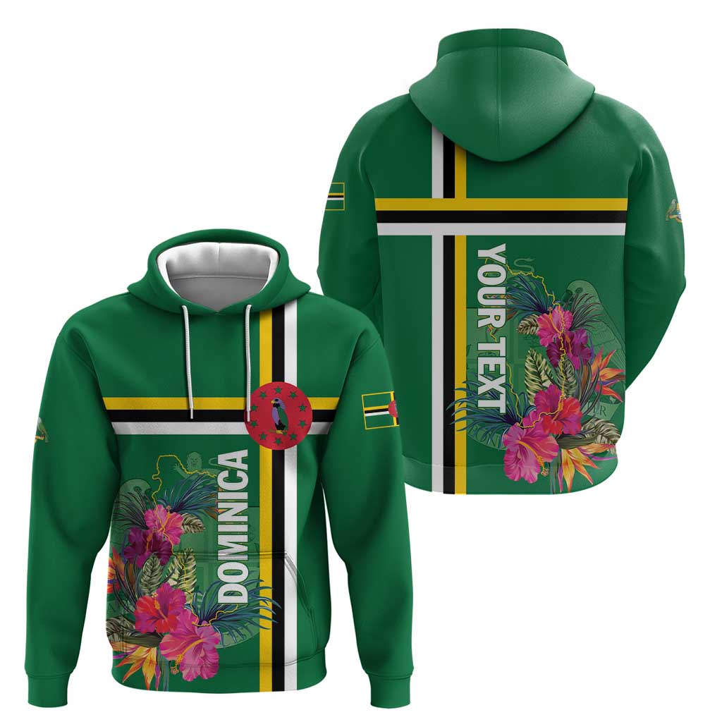 Personalized Dominica Hoodie Waitukubuli Tropical Flower LT01