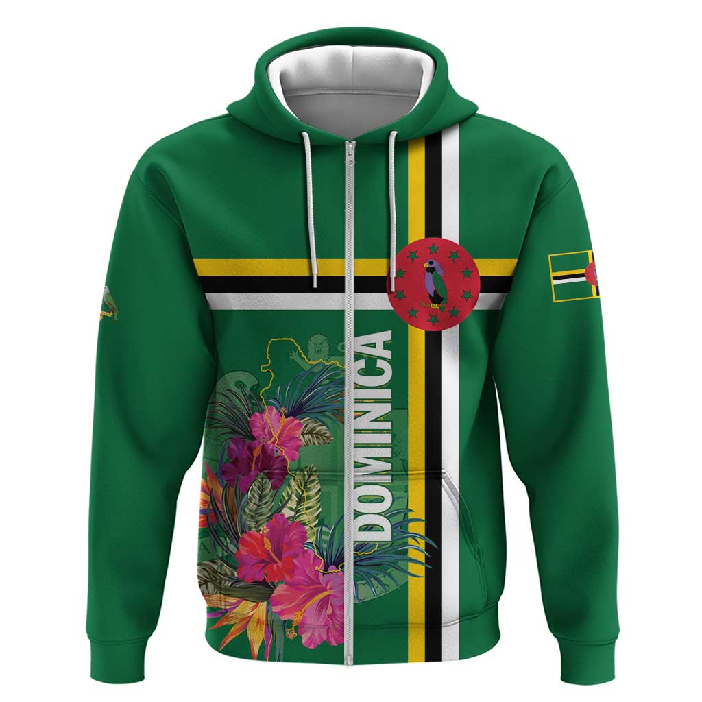Personalized Dominica Hoodie Waitukubuli Tropical Flower LT01