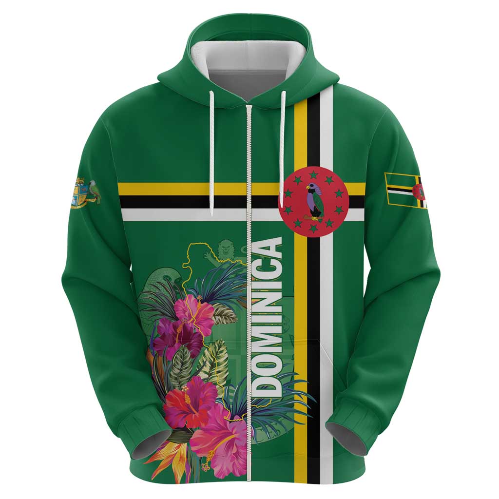 Personalized Dominica Hoodie Waitukubuli Tropical Flower LT01
