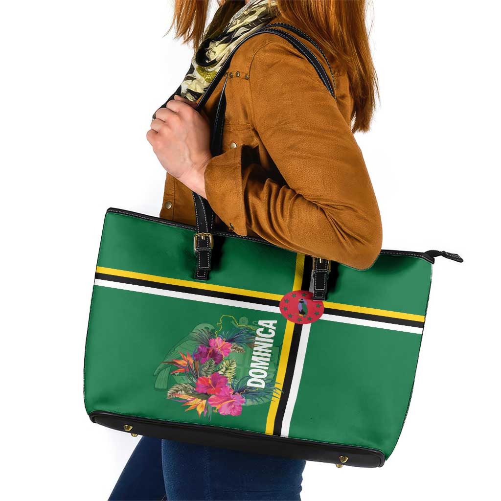 Dominica Leather Tote Bag Waitukubuli Tropical Flower LT01