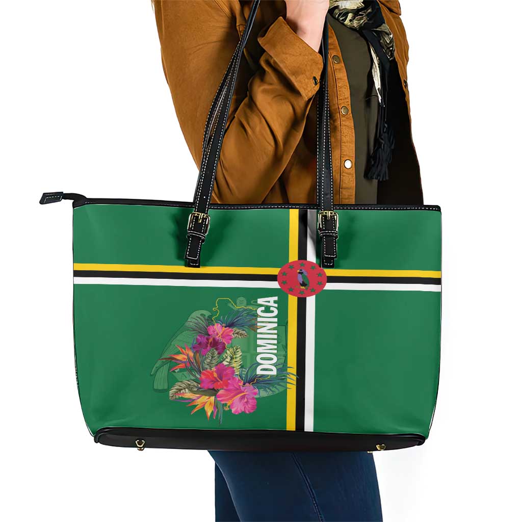 Dominica Leather Tote Bag Waitukubuli Tropical Flower LT01