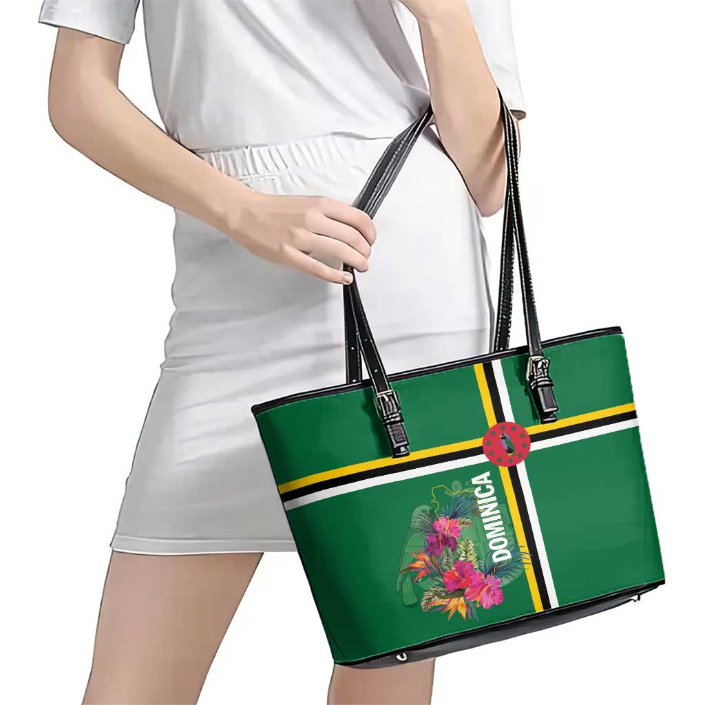 Dominica Leather Tote Bag Waitukubuli Tropical Flower LT01