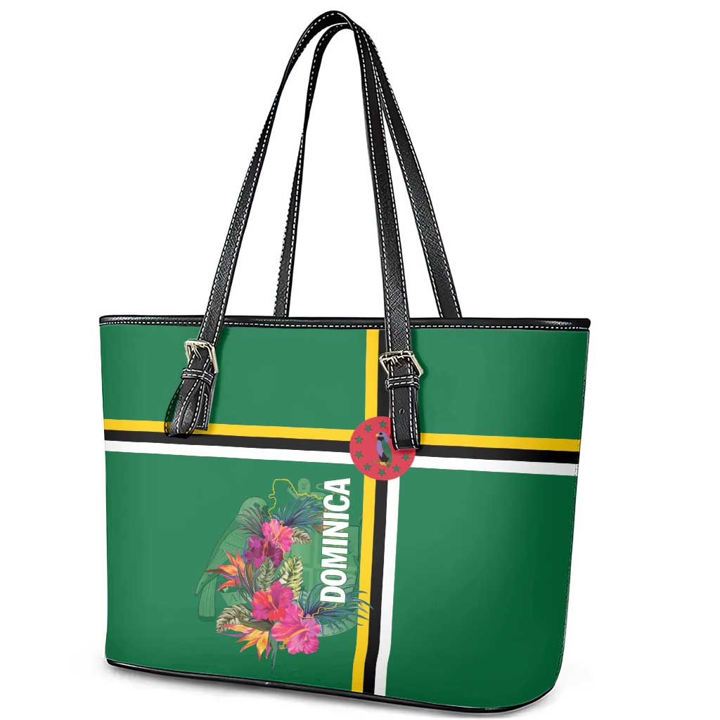 Dominica Leather Tote Bag Waitukubuli Tropical Flower LT01