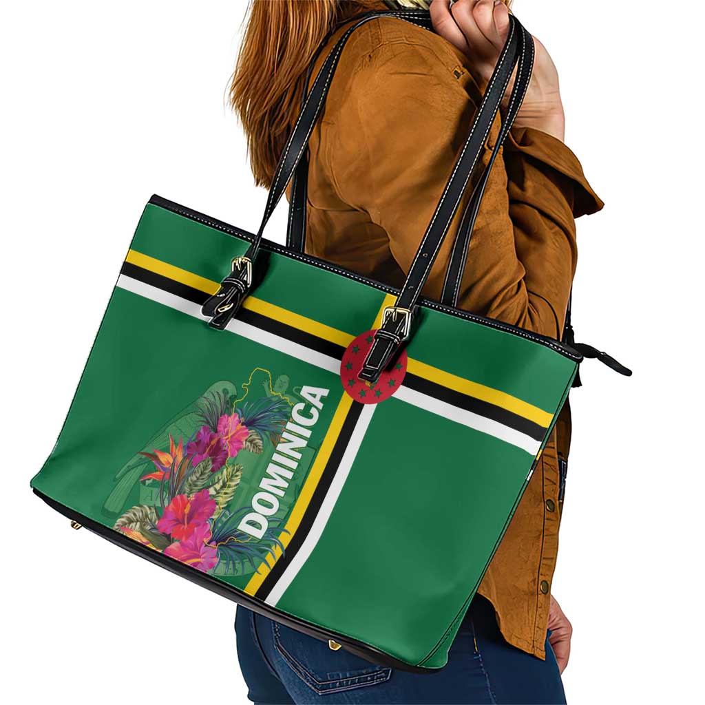 Dominica Leather Tote Bag Waitukubuli Tropical Flower LT01