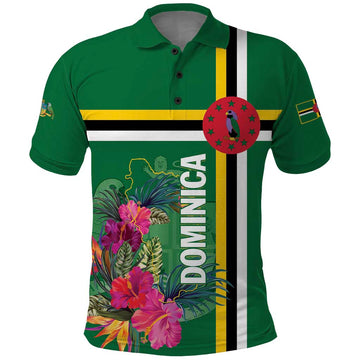 Personalized Dominica Polo Shirt Waitukubuli Tropical Flower LT01