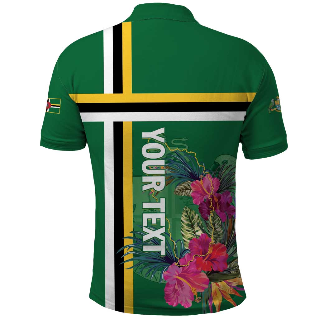 Personalized Dominica Polo Shirt Waitukubuli Tropical Flower LT01