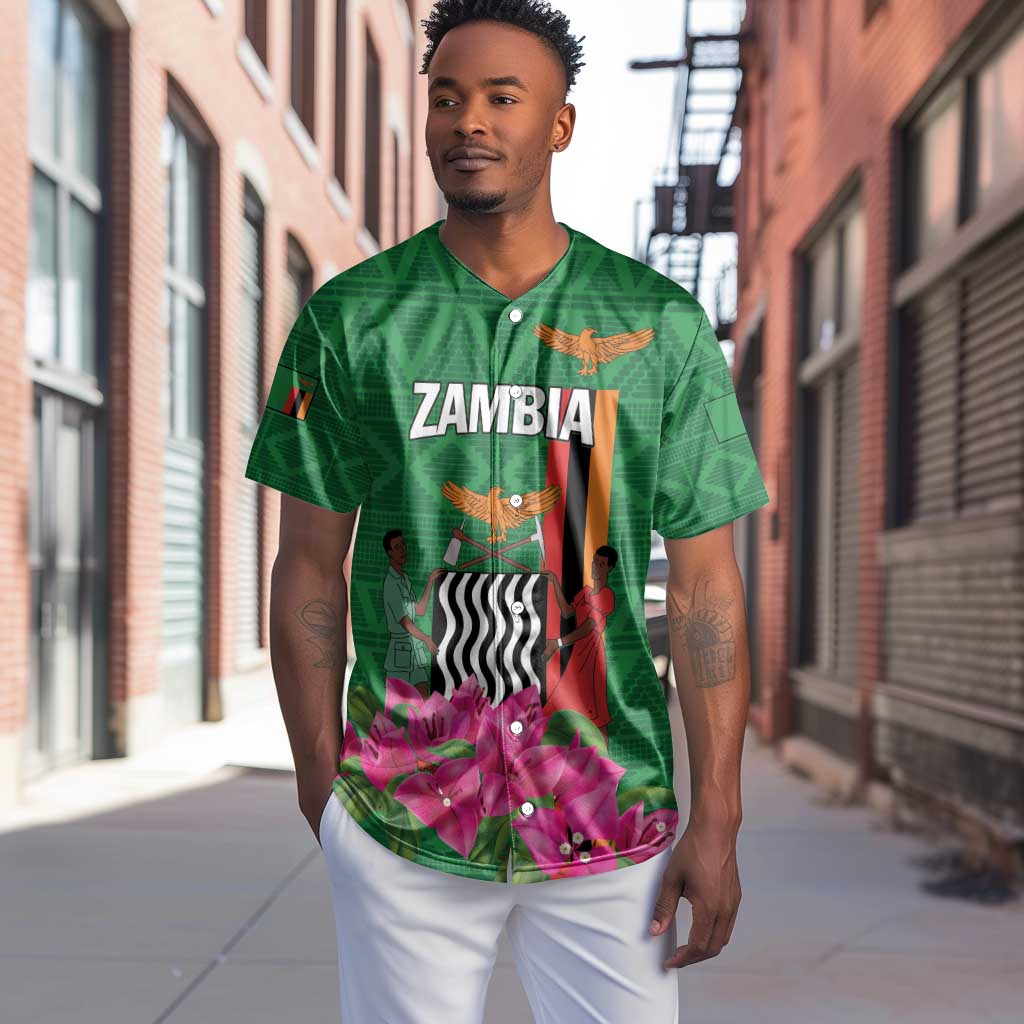 Personalized Icitungu ca Zambia Baseball Jersey Africa Bougainvillea LT01