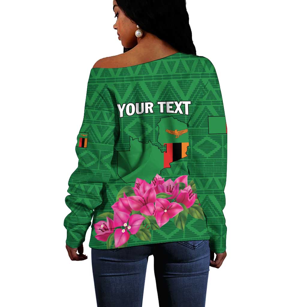 Personalized Icitungu ca Zambia Off Shoulder Sweater Africa Bougainvillea LT01