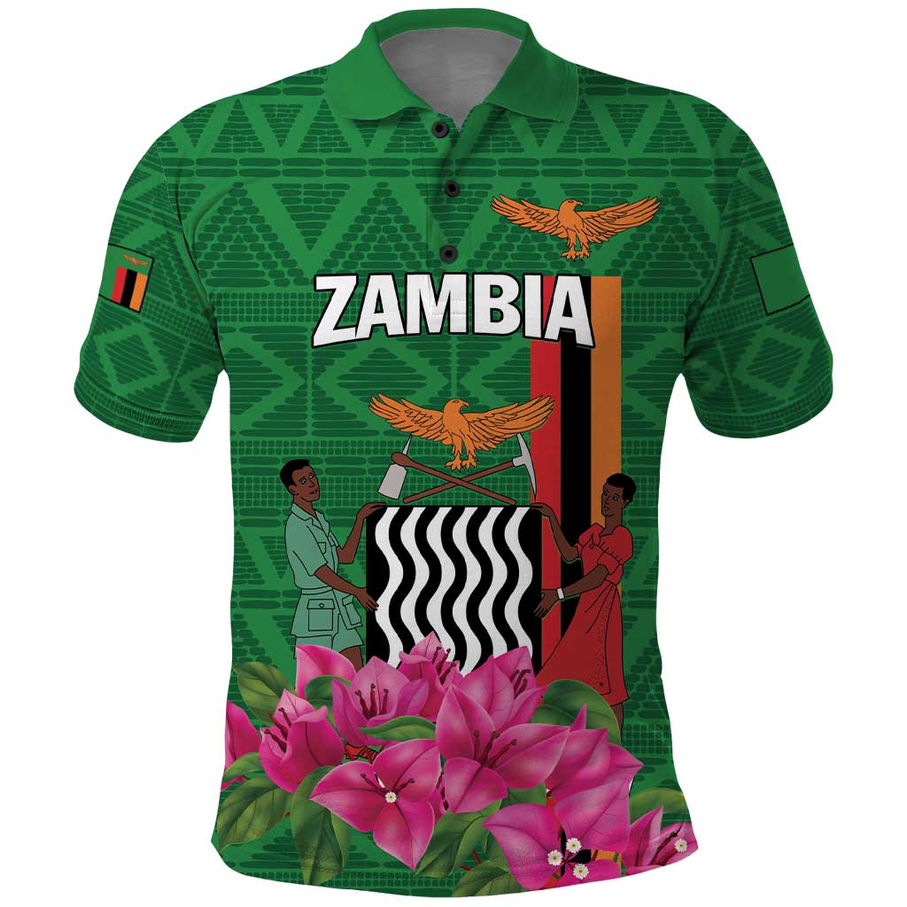 Personalized Zambia Polo Shirt Icitungu ca Zambia Bougainvillea LT01