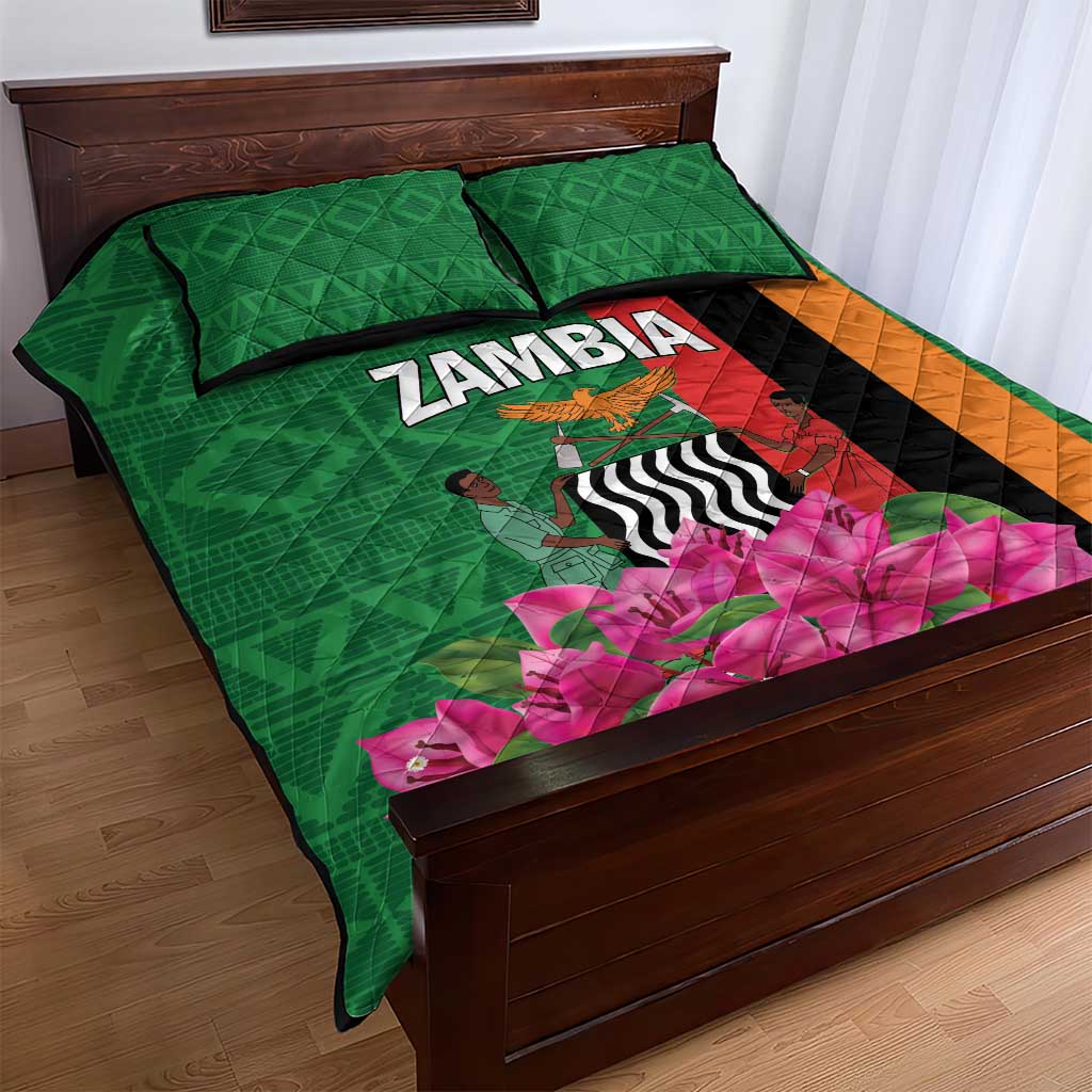 Icitungu ca Zambia Quilt Bed Set Africa Bougainvillea LT01