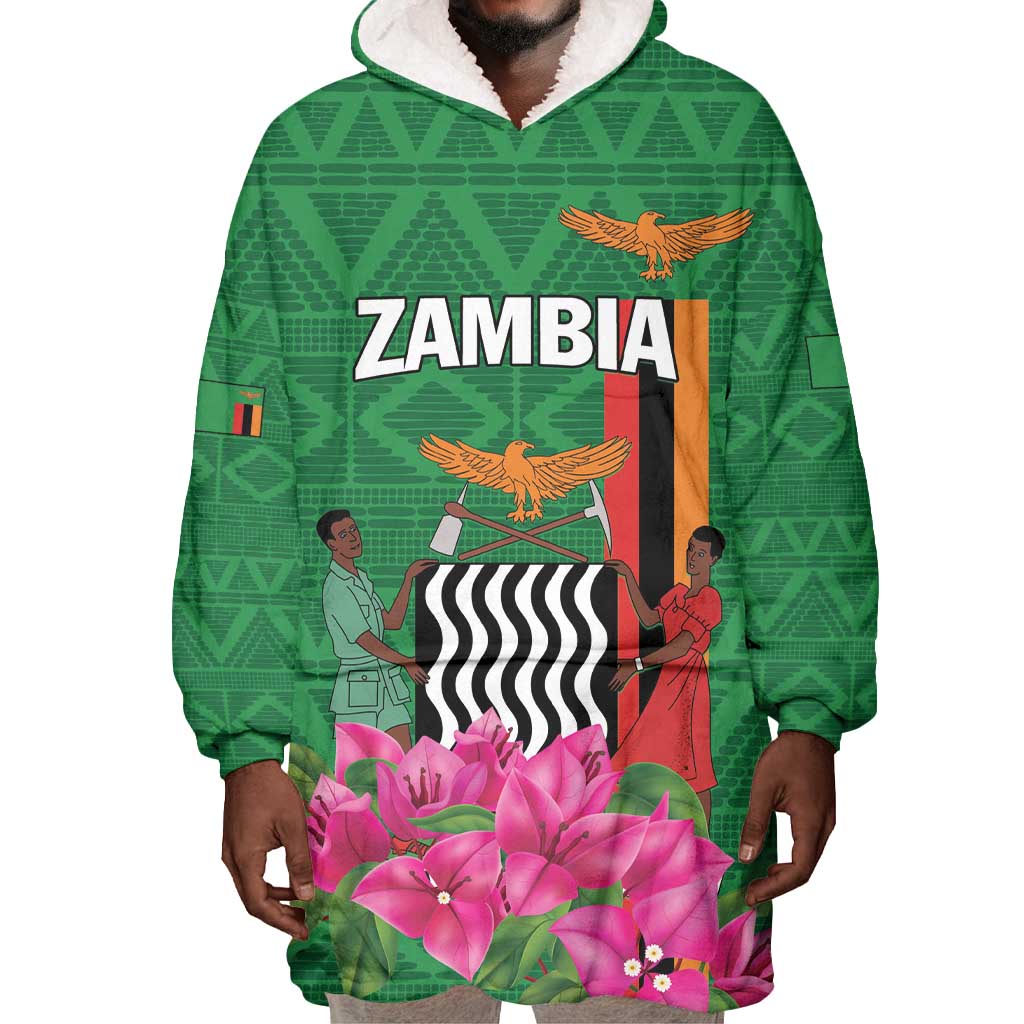 Personalized Icitungu ca Zambia Wearable Blanket Hoodie Africa Bougainvillea LT01