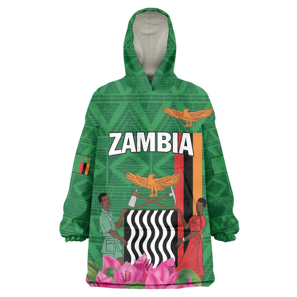 Personalized Icitungu ca Zambia Wearable Blanket Hoodie Africa Bougainvillea LT01