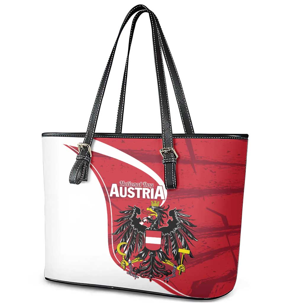 Austria National Day Leather Tote Bag Republik Osterreich Black Eagle LT01
