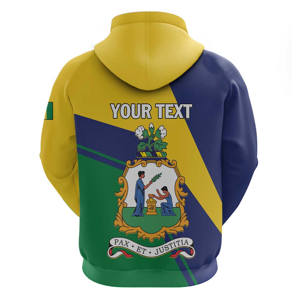 Personalized Saint Vincent and the Grenadines Hoodie Pax et Justitia Cannonball Flower LT01