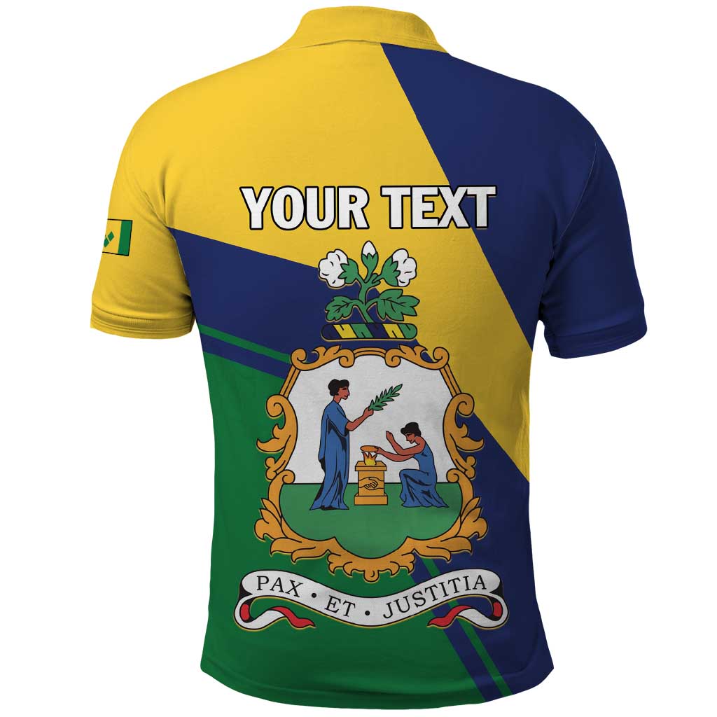 Personalized Saint Vincent and the Grenadines Polo Shirt Pax et Justitia Cannonball Flower LT01