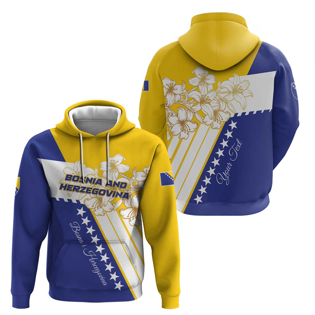 Personalized Bosnia and Herzegovina Hoodie Stars With Golden Lily LT01