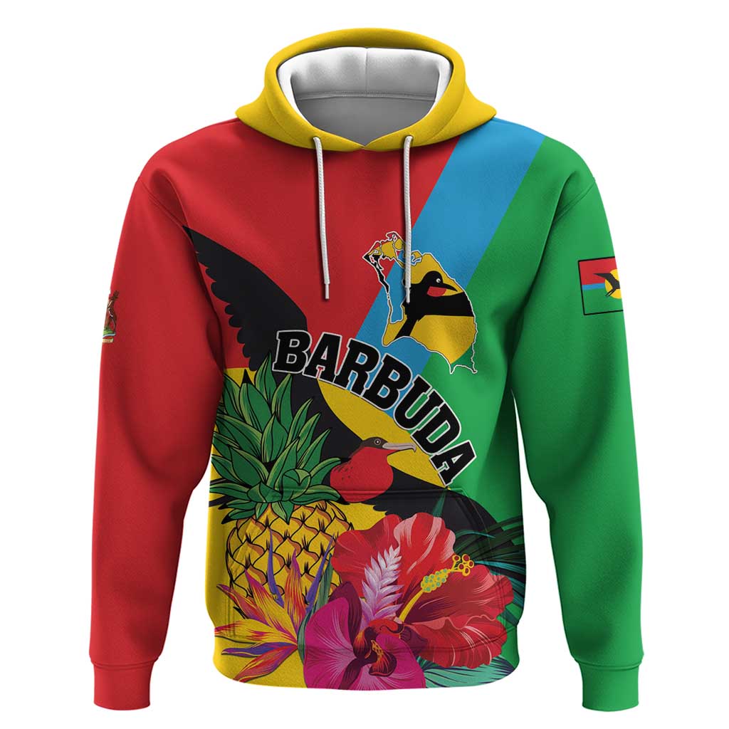 Personalised Barbuda Hoodie Frigate Bird Tropical Style LT01