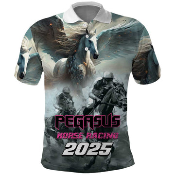 Personalized Pegasus Horse Racing 2025 Polo Shirt Soar to Victory LT01