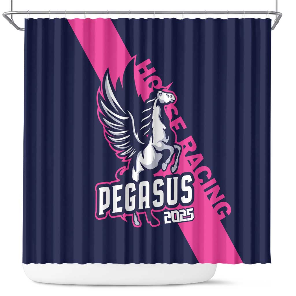 Pegasus Horse Racing 2025 Shower Curtain Where Champions Rise LT01