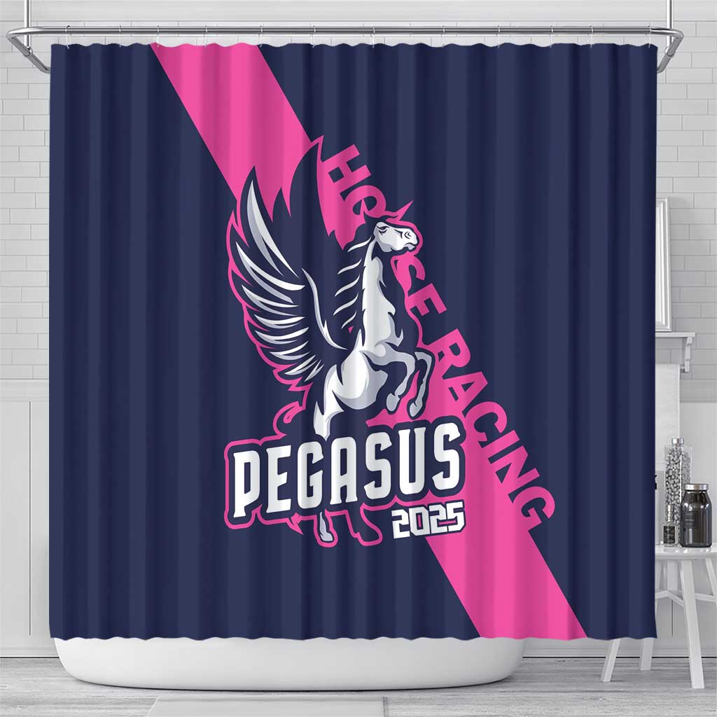 Pegasus Horse Racing 2025 Shower Curtain Where Champions Rise LT01