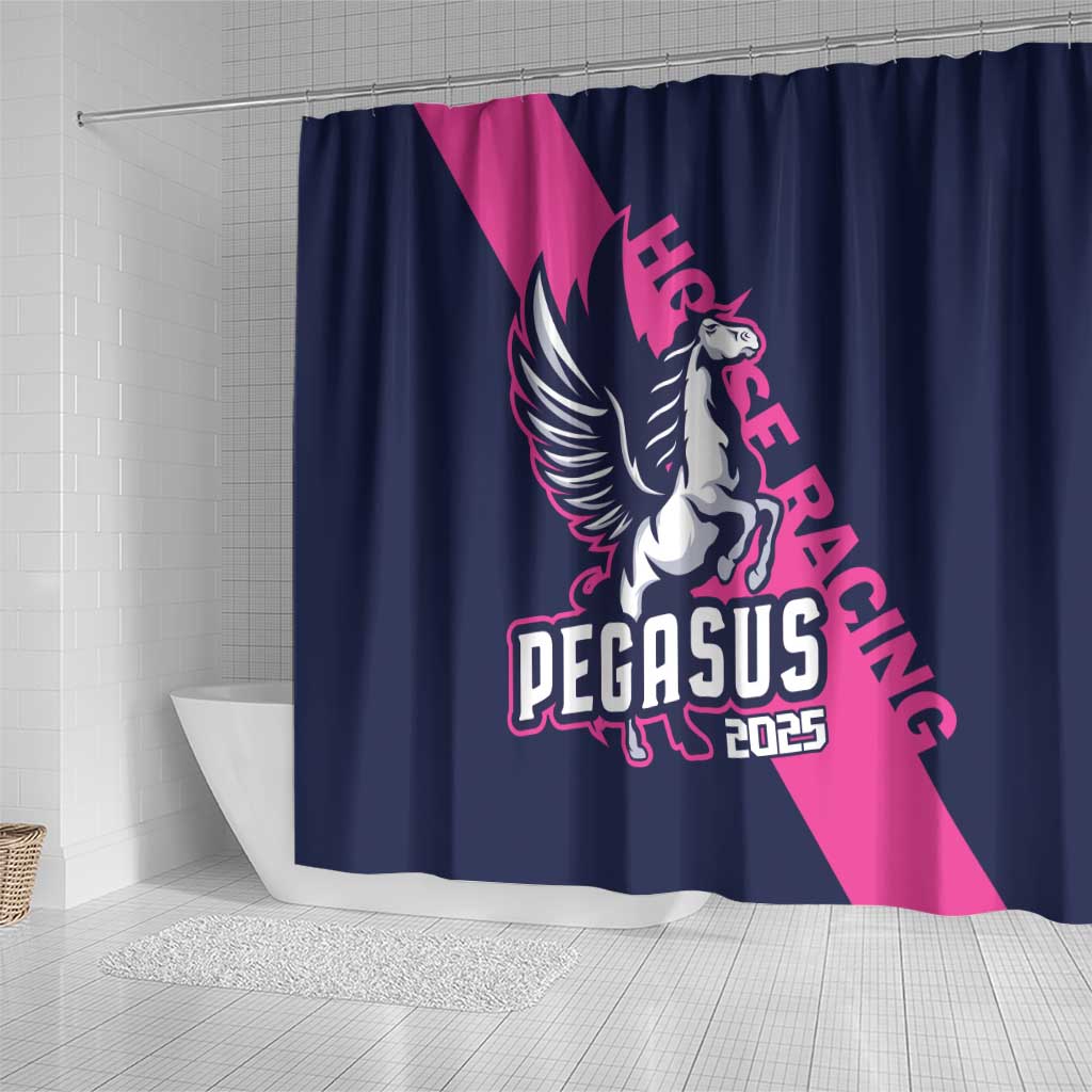 Pegasus Horse Racing 2025 Shower Curtain Where Champions Rise LT01