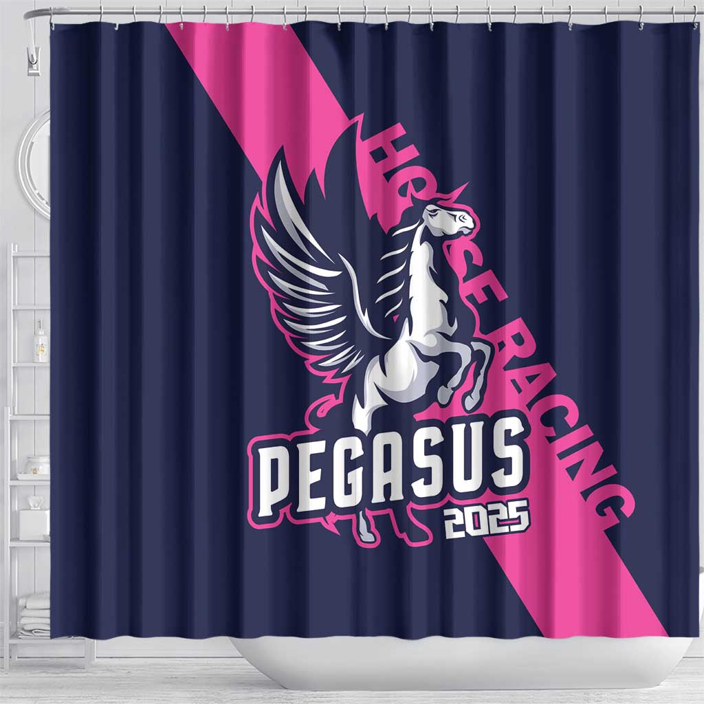 Pegasus Horse Racing 2025 Shower Curtain Where Champions Rise LT01