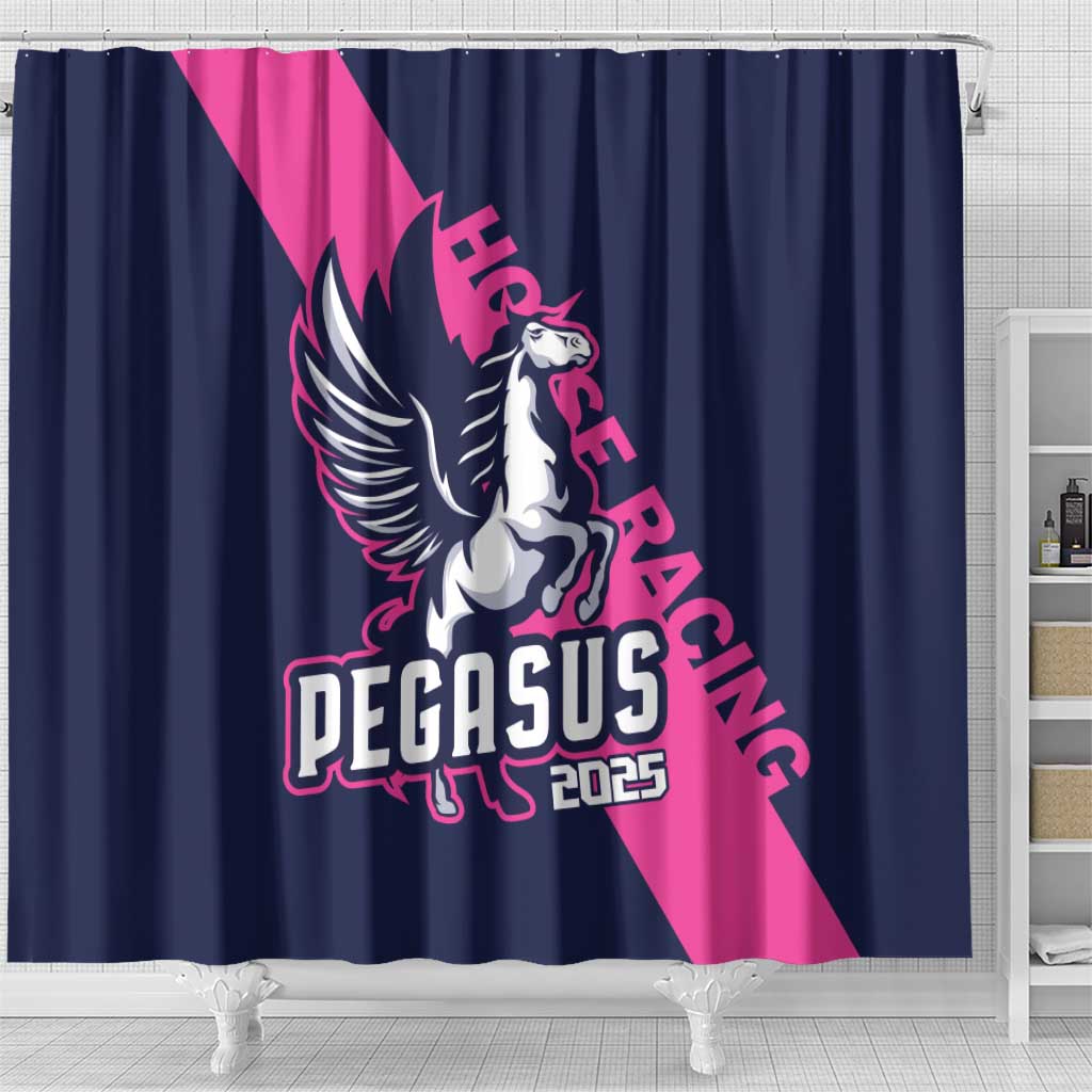 Pegasus Horse Racing 2025 Shower Curtain Where Champions Rise LT01