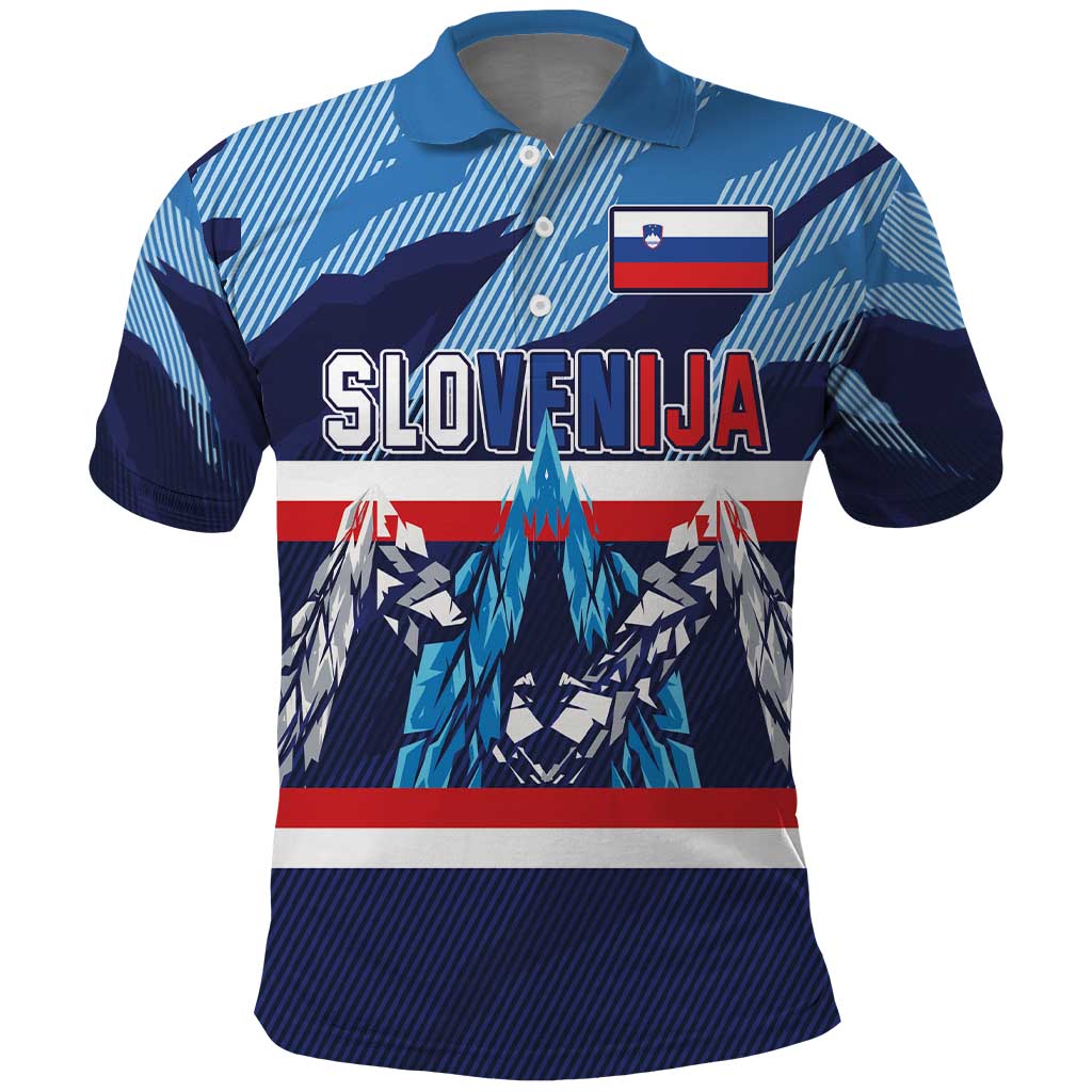 Custom Slovenia Sport Fan Jersey Polo Shirt Broken Ice Style Patterns LT03