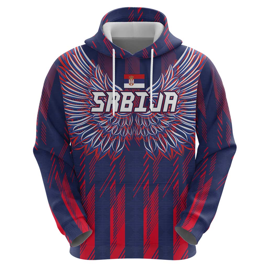 Custom Serbia Sport Fan Jersey Hoodie Eagle Wings with Sporty Stripes Style LT03