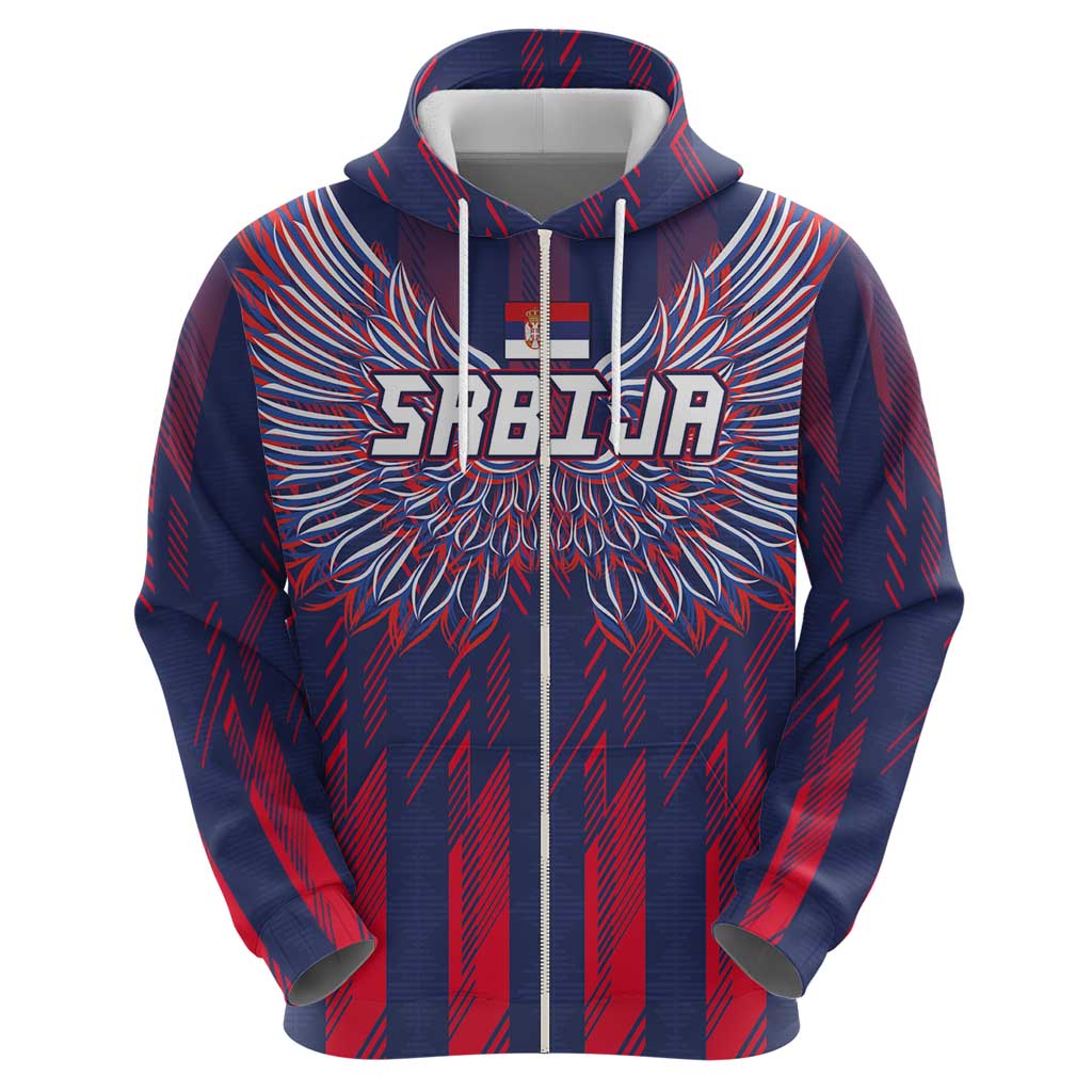Custom Serbia Sport Fan Jersey Hoodie Eagle Wings with Sporty Stripes Style LT03