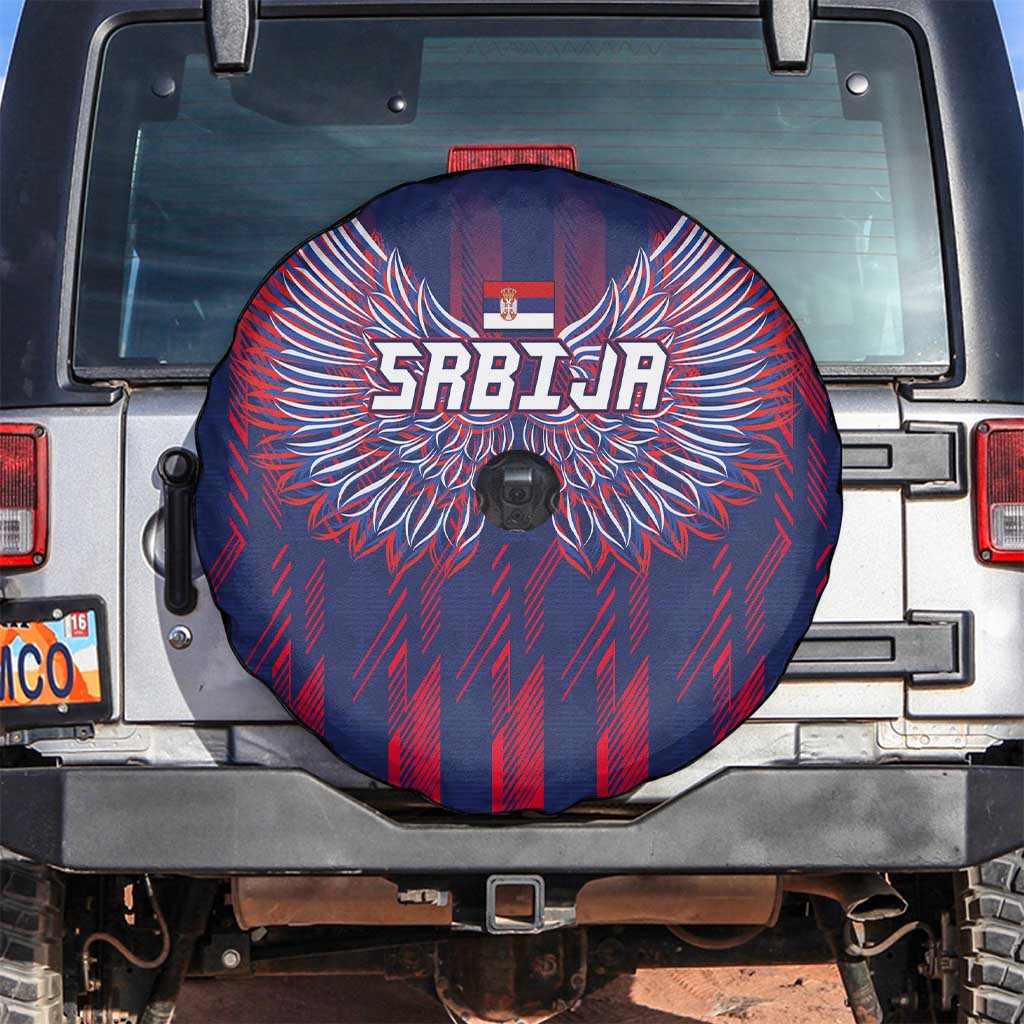 Serbia Sport Fan Jersey Spare Tire Cover Eagle Wings with Sporty Stripes Style LT03