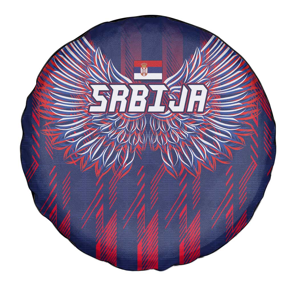 Serbia Sport Fan Jersey Spare Tire Cover Eagle Wings with Sporty Stripes Style LT03