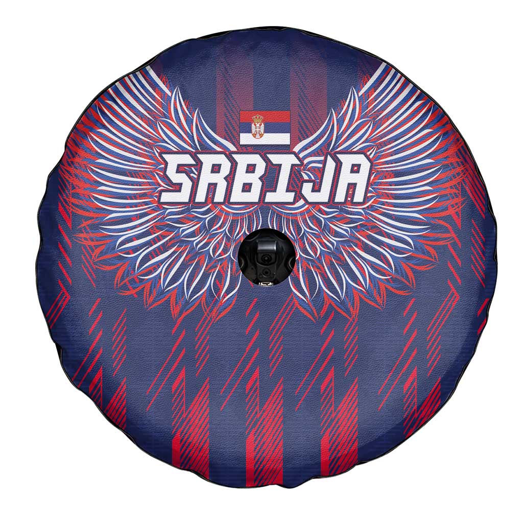 Serbia Sport Fan Jersey Spare Tire Cover Eagle Wings with Sporty Stripes Style LT03