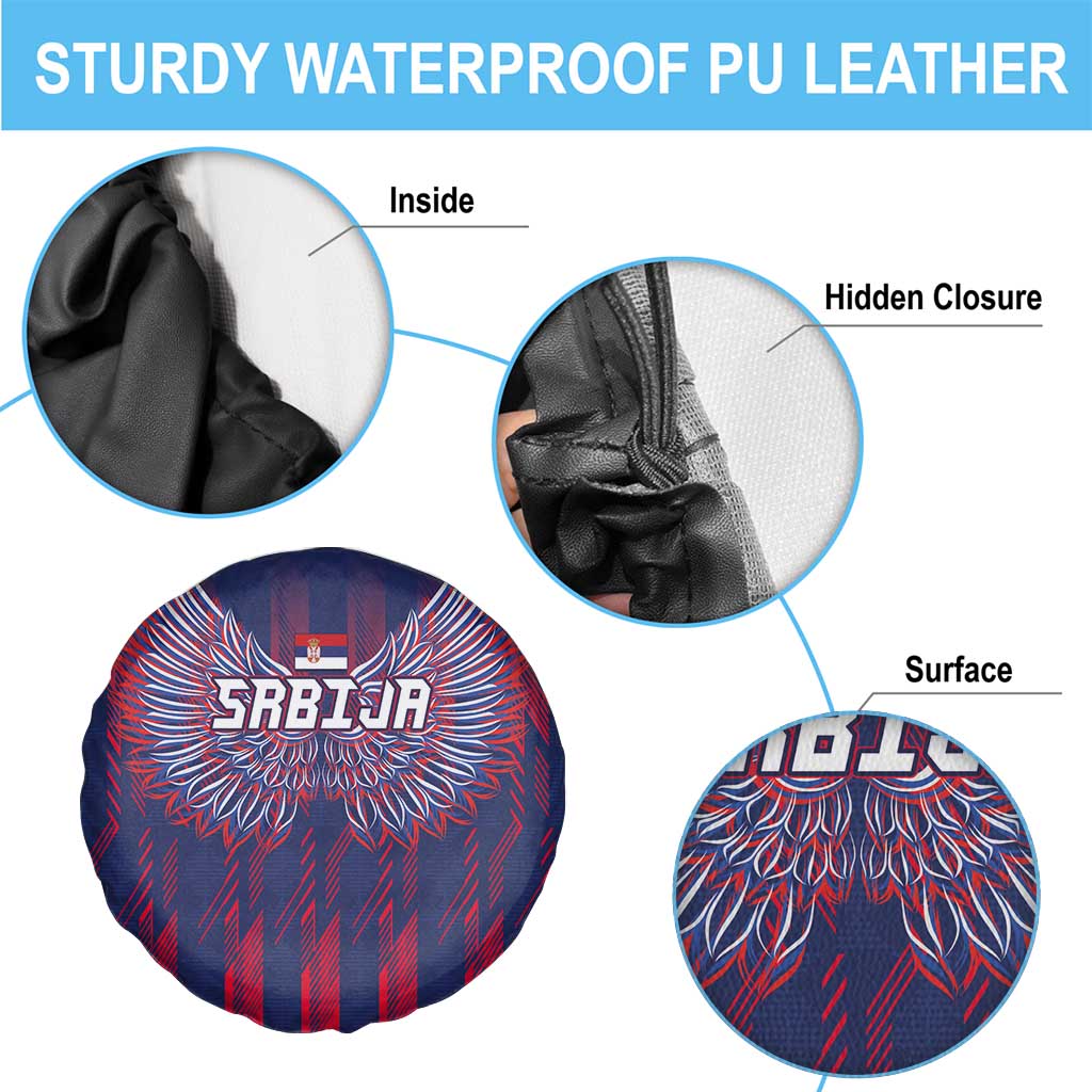 Serbia Sport Fan Jersey Spare Tire Cover Eagle Wings with Sporty Stripes Style LT03