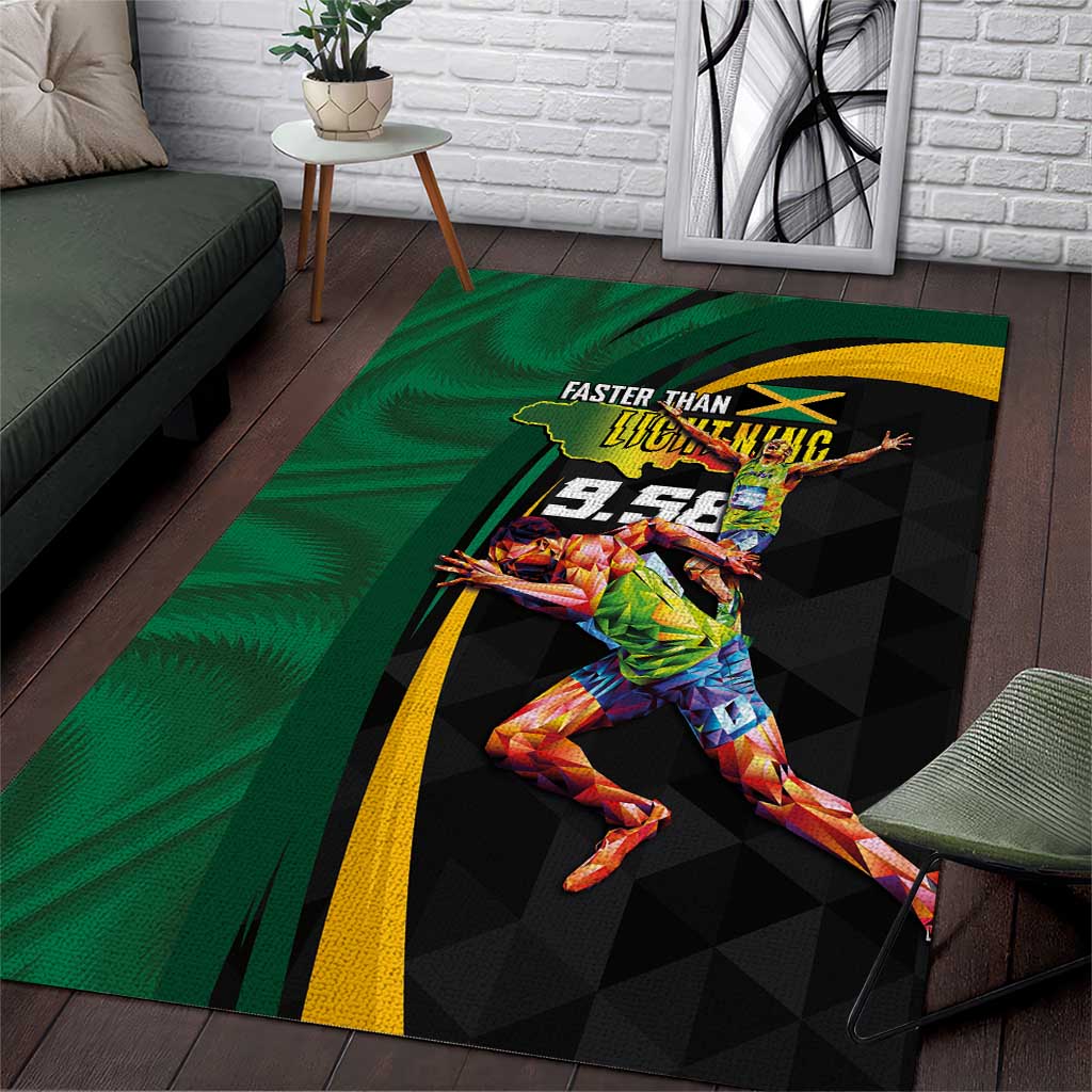 Proud of Jamaican Area Rug Faster Than Lightning-9.58 Seconds LT03