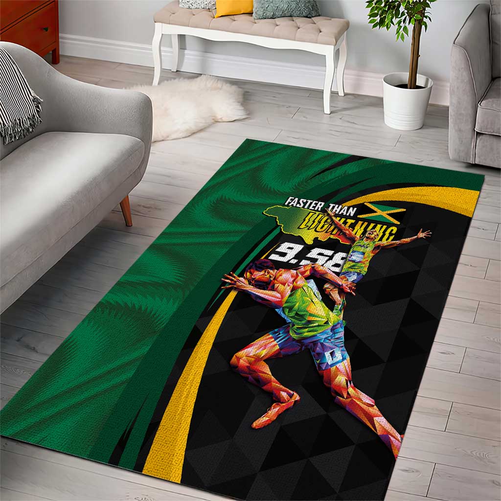 Proud of Jamaican Area Rug Faster Than Lightning-9.58 Seconds LT03