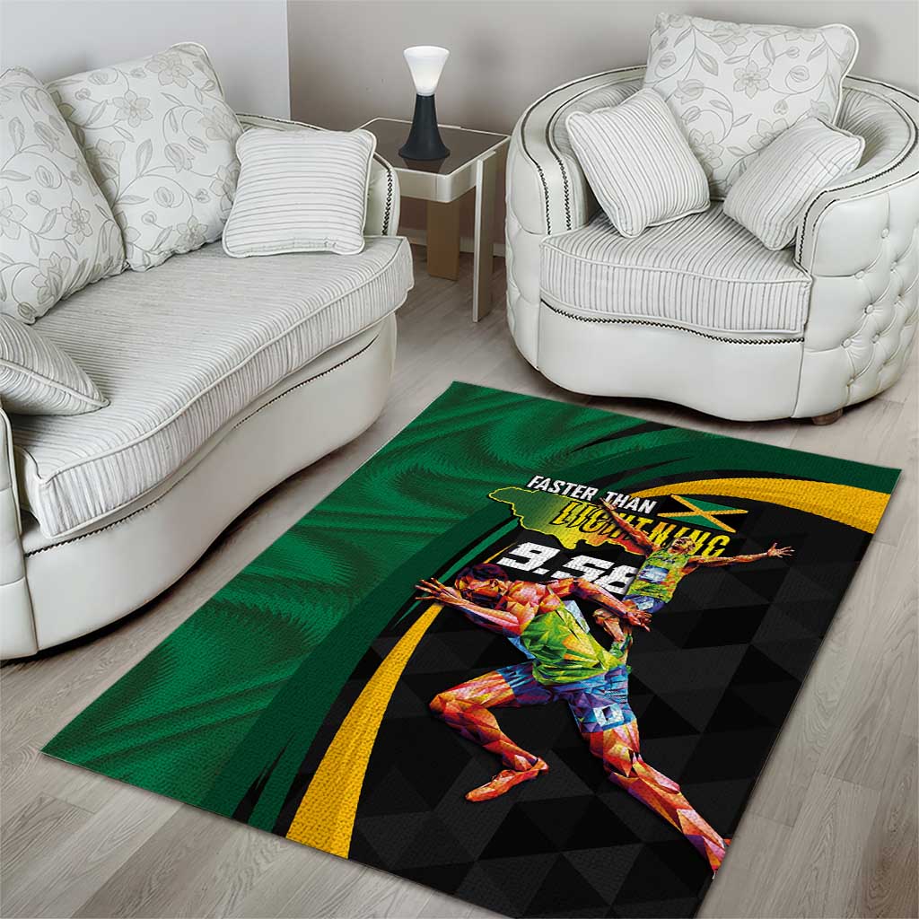 Proud of Jamaican Area Rug Faster Than Lightning-9.58 Seconds LT03